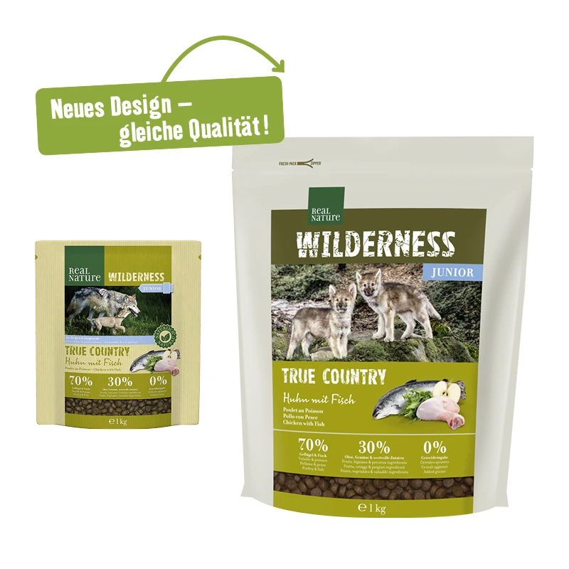 fressnapf REAL NATURE WILDERNESS Junior True Country Huhn mit Fisch 1 kg Blitzangebot