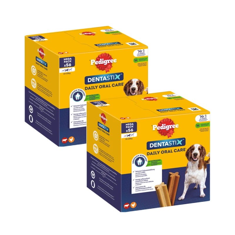 fressnapf Pedigree Zahnpflege Dentastix Multipack für mittelgroße Hunde 2x56 Stück