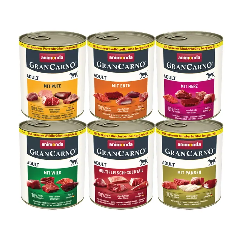 fressnapf animonda GranCarno Original Nassfutter Hund Adult Mixpaket 6x800 g Kräftige Variation