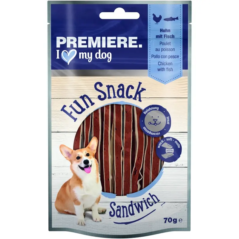 fressnapf PREMIERE Fun Snack Sandwich Huhn mit Fisch 70 g