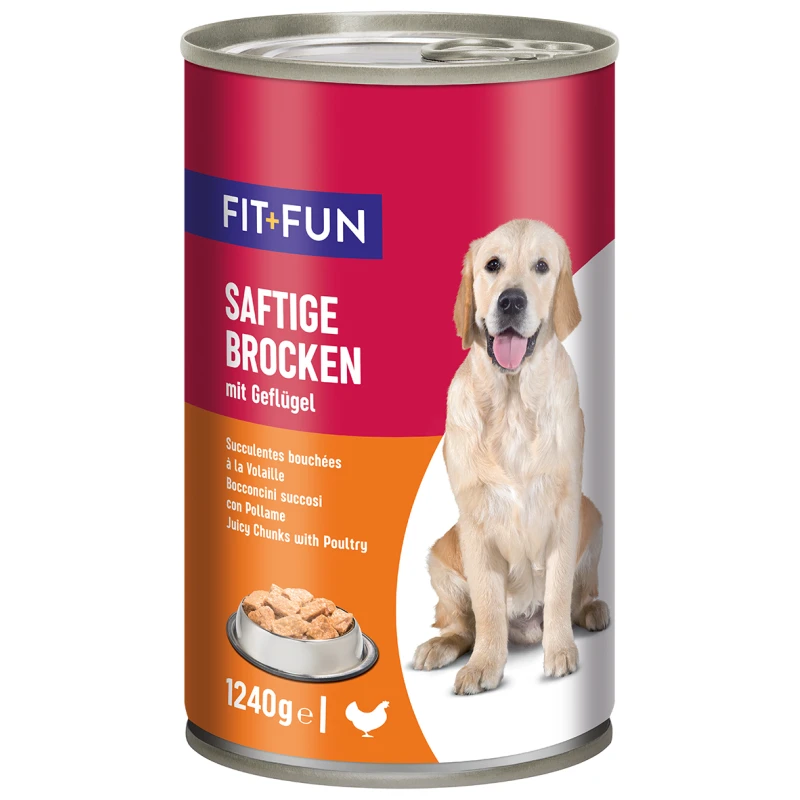 fressnapf FIT+FUN Nassfutter Hund Audlt Ragout Geflügel 6x1 24 kg