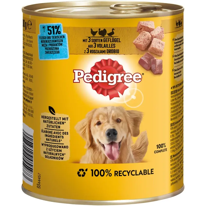 fressnapf Pedigree Classic 12x800 g 3 Sorten Geflügel