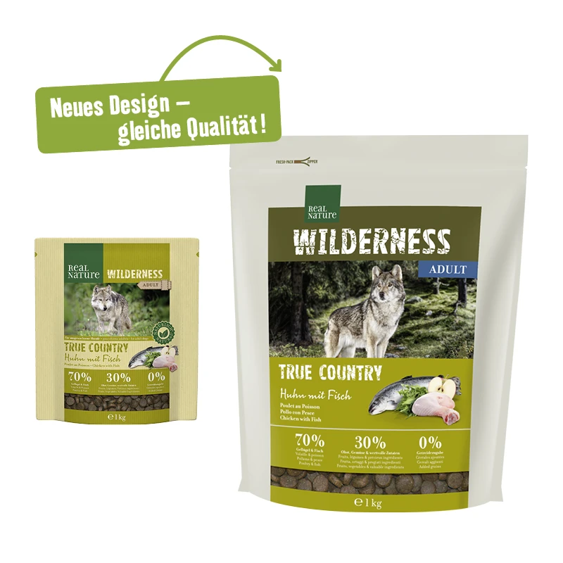 fressnapf REAL NATURE WILDERNESS True Country Adult Huhn mit Fisch 1 kg Fabrikpreis