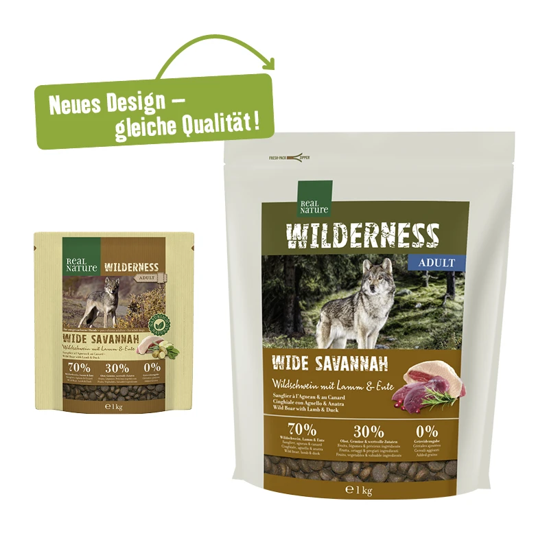 fressnapf REAL NATURE WILDERNESS Wide Savannah Wildschwein mit Lamm & Ente 1 kg VIP-Rabatte