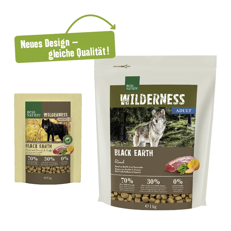 fressnapf REAL NATURE WILDERNESS Black Earth Rind & Büffel 1 kg Super Sparpreis