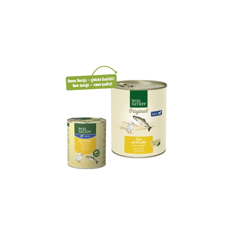 fressnapf REAL NATURE Original Nassfutter für Hunde Adult Ente mit Forelle 6x800 g Zeitbegrenzte Promotion