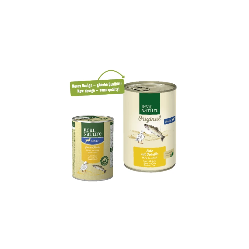 fressnapf REAL NATURE Original Nassfutter für Hunde Adult Ente mit Forelle 6x400 g Clearance-Verkauf