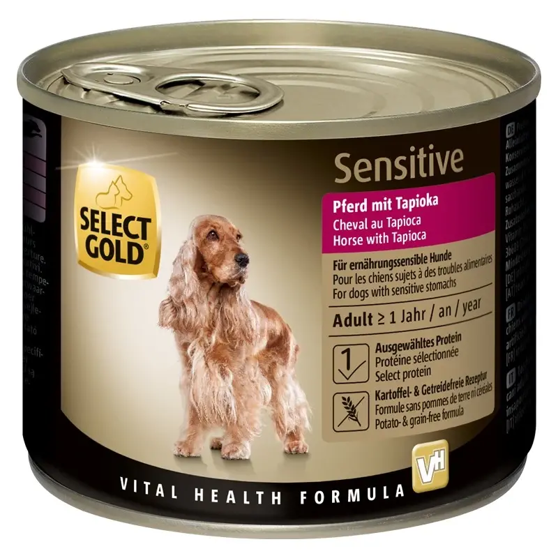 fressnapf SELECT GOLD Nassfutter Hund Sensitive Adult Pferd & Tapioka 6x200 g