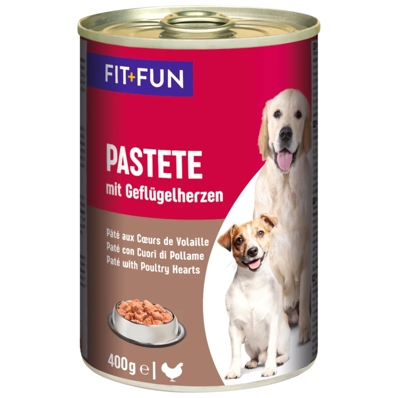 fressnapf FIT+FUN Pastete Geflügelherzen 6x400 g