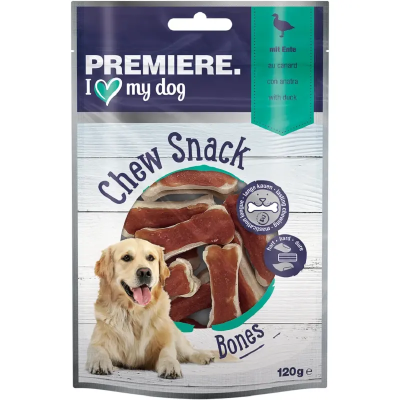 fressnapf PREMIERE Kauknochen mit Ente 12 Stück 120 g