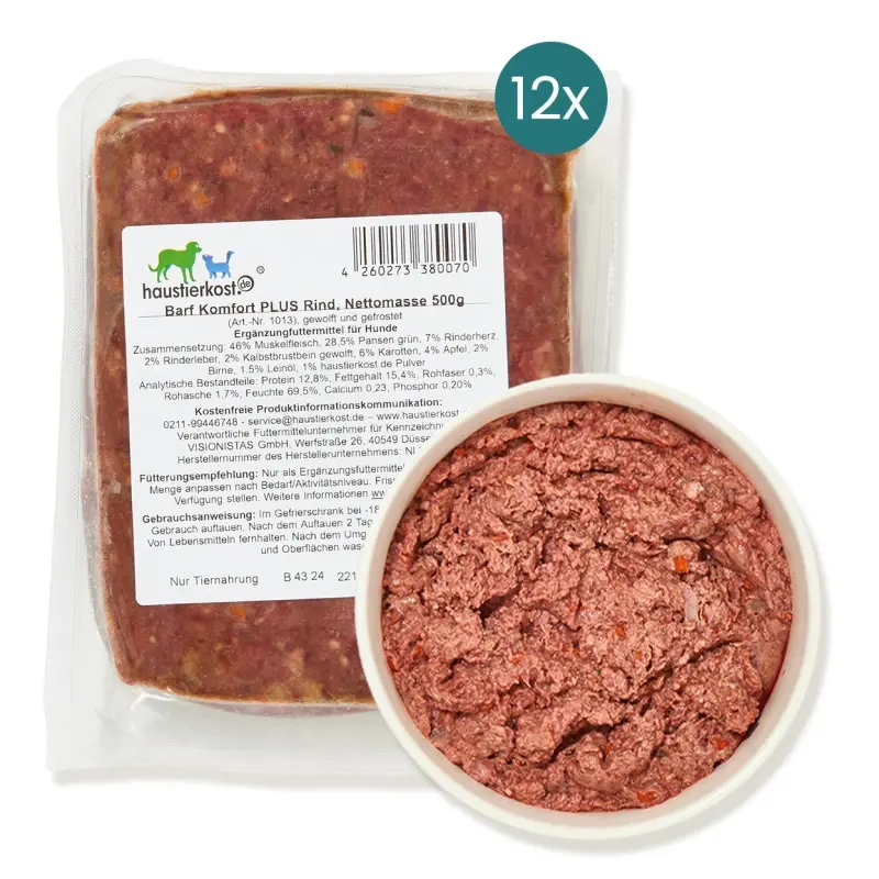 fressnapf haustierkost.de BARF Komfort PLUS Rind Frostfutter 12 x 500 g Weihnachtsangebot