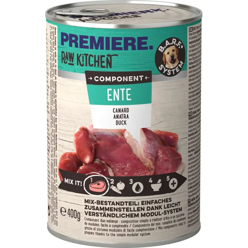fressnapf PREMIERE RAW KITCHEN Nassfutter Hund Adult Component Ente 6x400 g
