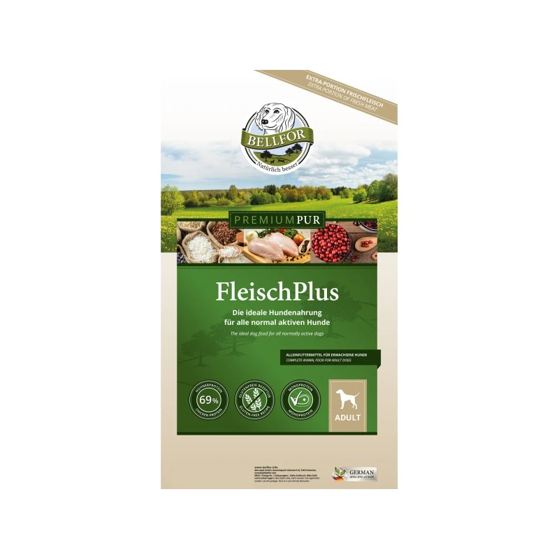 fressnapf Bellfor Hundefutter mit hohem fleischanteil - PREMIUM PUR FleischPlus - 10 kg Letzter Tag