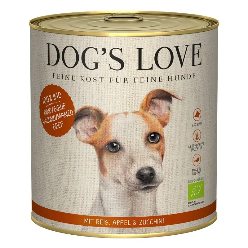 fressnapf DOG'S LOVE BIO 6x800g Rind mit Reis Apfel & Zucchini Bis zu 55% Rabatt