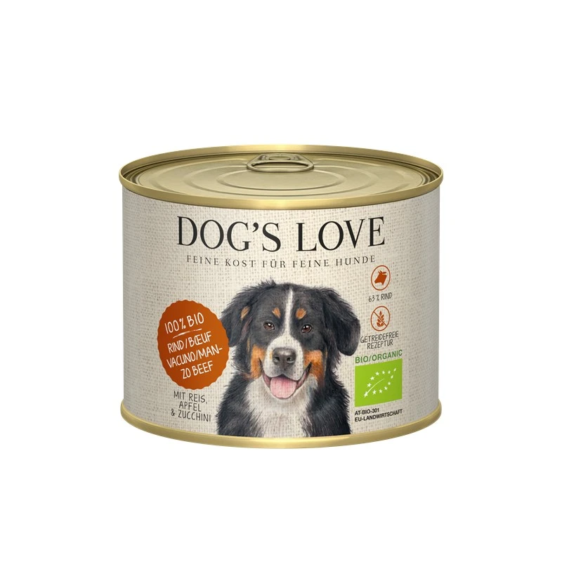 fressnapf DOG'S LOVE BIO 6x200g Rind mit Reis Apfel & Zucchini