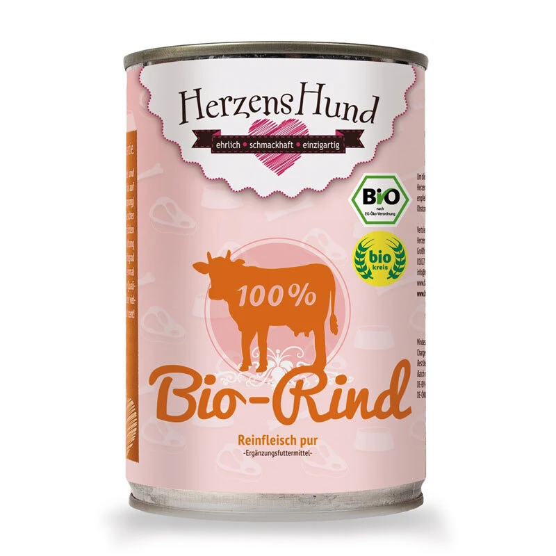 fressnapf HerzensHund Reinfleisch pur BIO 12x400g Bio Rind