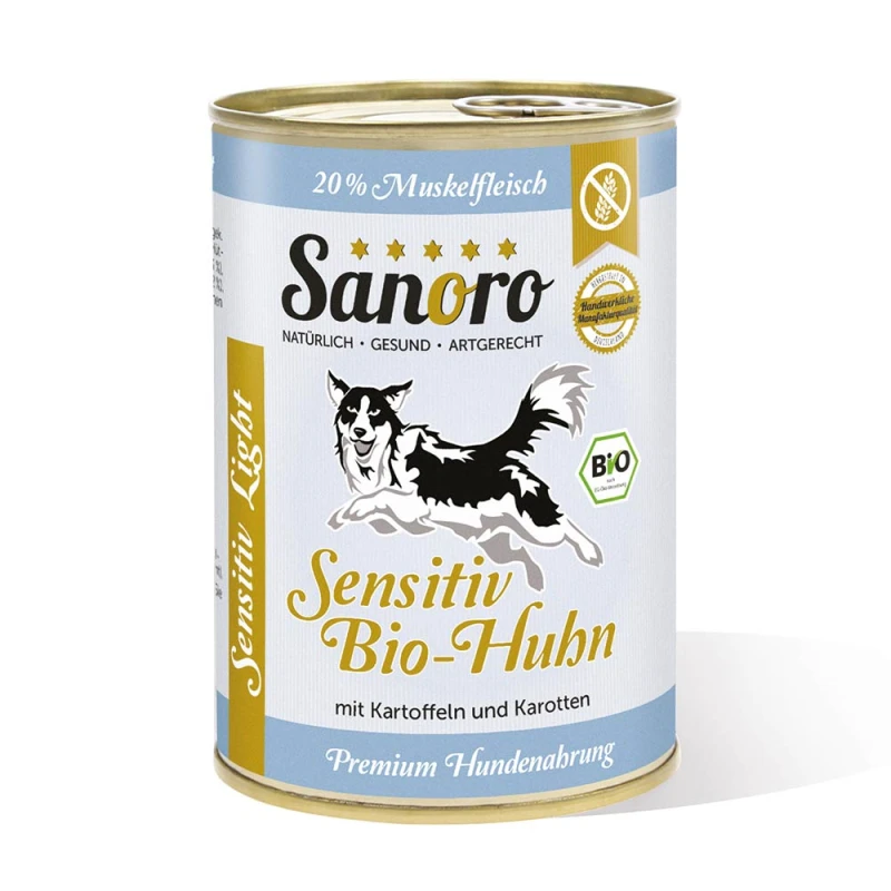 fressnapf Sanoro Sensitiv BIO-Huhn mit BIO-Gemüse 12x400g