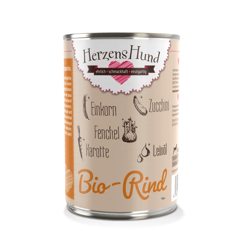 fressnapf HerzensHund Adult 12x400g Bio Rind