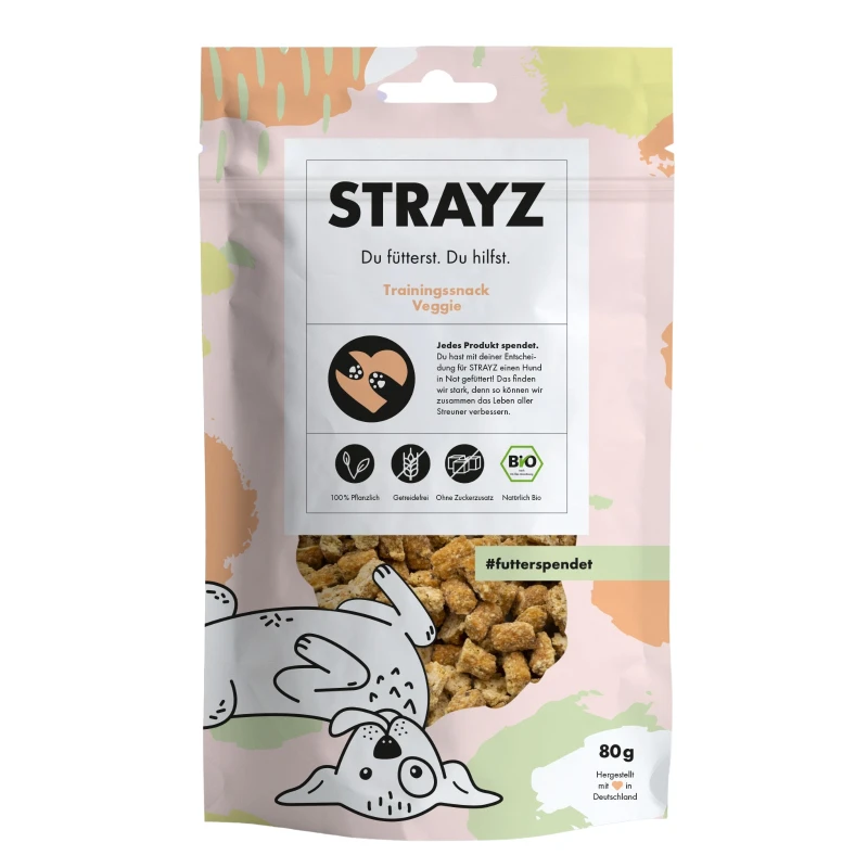 fressnapf STRAYZ BIO Snack Veggie mit Süßkartoffel Birne & Kokos 80g