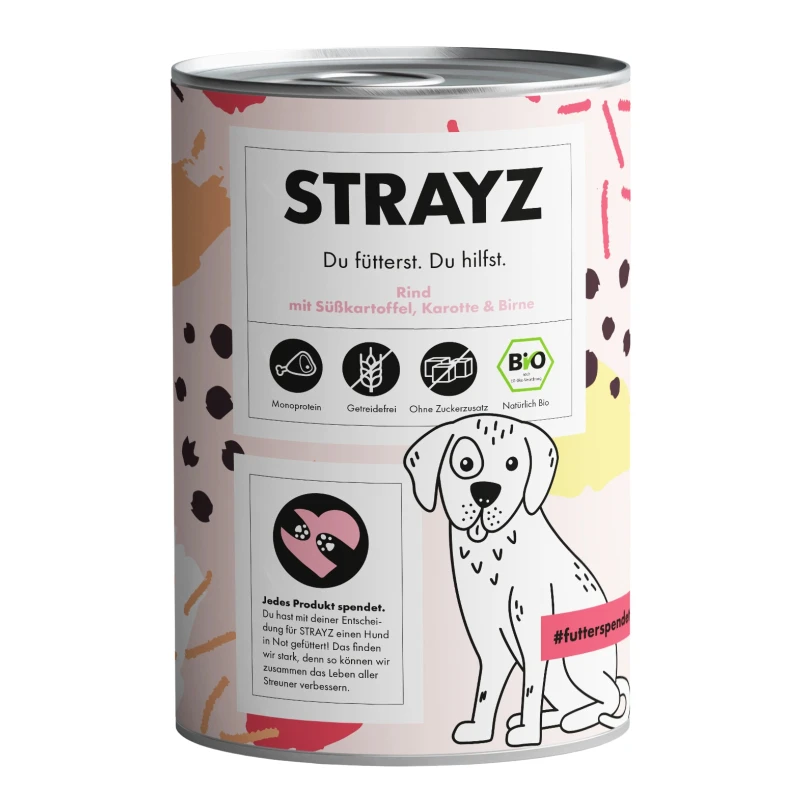 fressnapf STRAYZ BIO 6x400g Rind mit Süßkartoffel Karotte & Birne