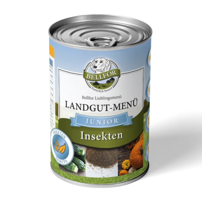 fressnapf Bellfor Hundefutter Nass mit Insekten für Welpen - Landgut-Menü Junior - 6x400g im Angebot