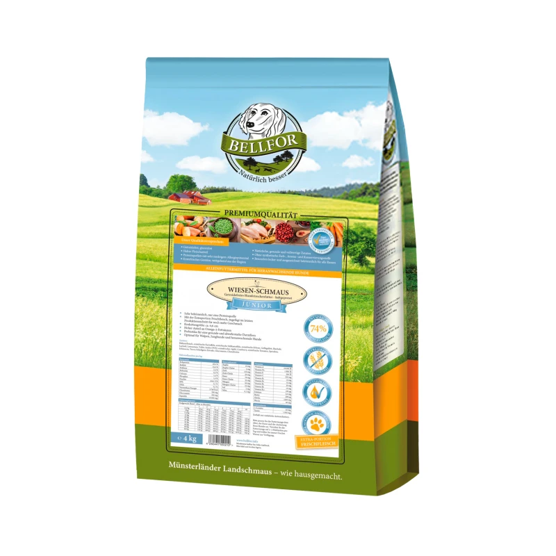 fressnapf Bellfor Trockenfutter für Welpen und Junge Hunde mit Huhn - Wiesen-Schmaus Junior - 4 kg Blitzverkäufe