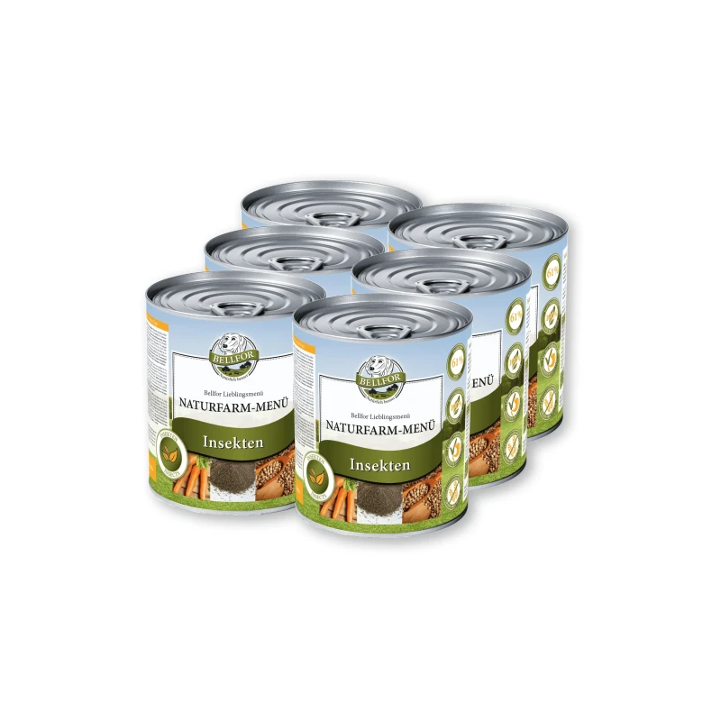 fressnapf Bellfor Hundefutter Nass mit Insekten - Naturfarm-Menü - 6x800g