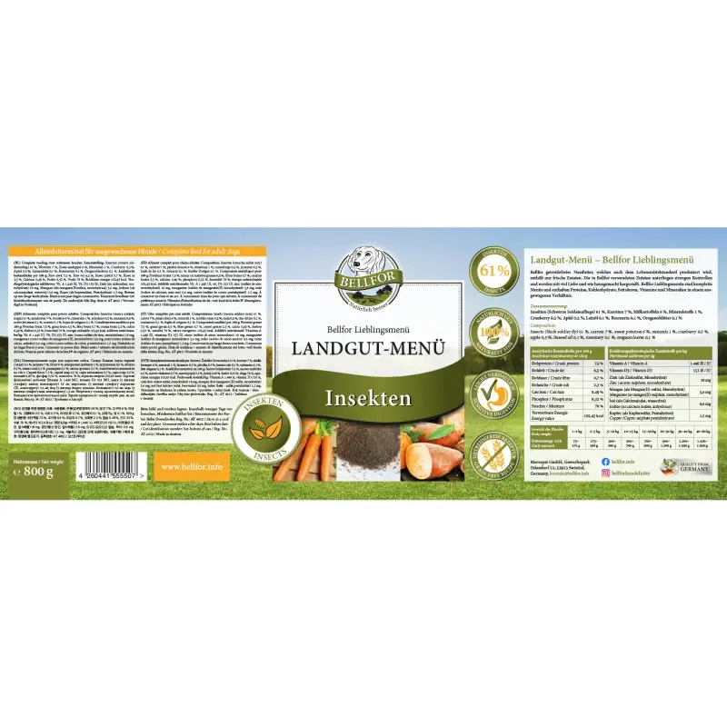 fressnapf Bellfor Hundefutter Nass mit Insekten - Landgut-Menü - 6x800g Günstig kaufen