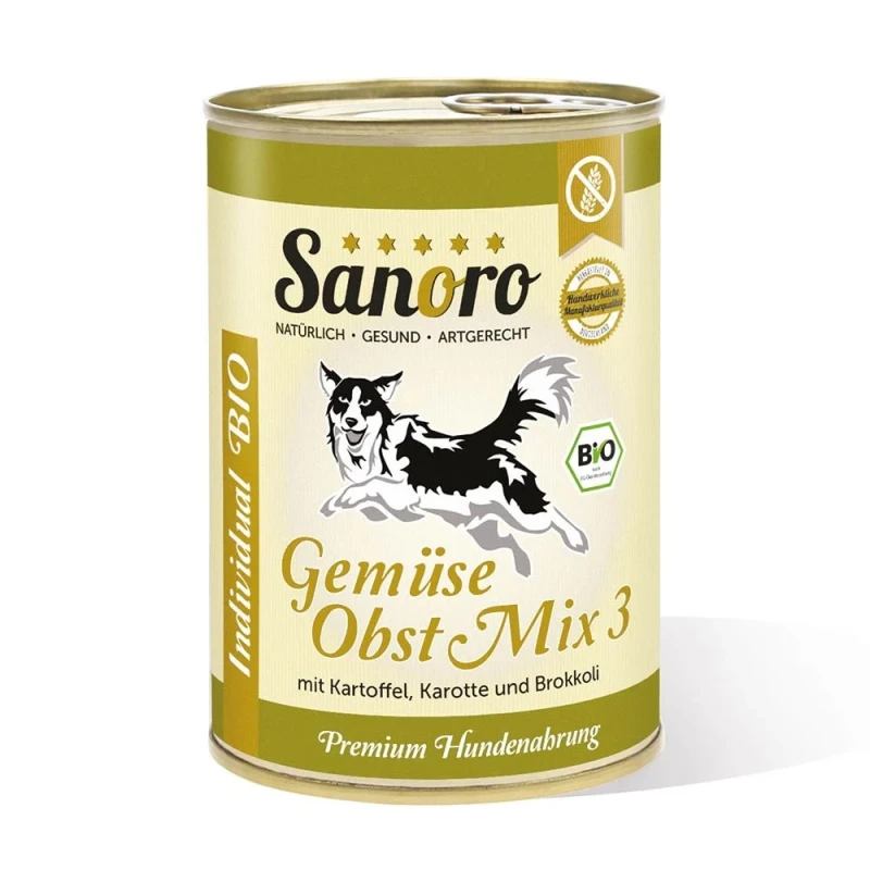 fressnapf Sanoro BIO Gemüse-Obst-Mix 3 mit Bio-Kartoffel 12x400g Versandkostenfrei