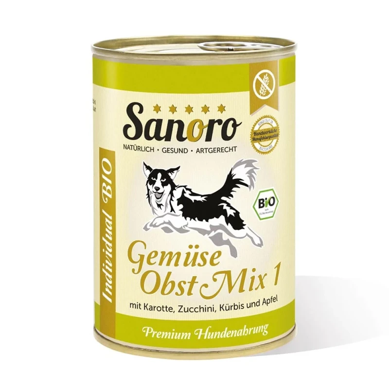 fressnapf Sanoro BIO Gemüse-Obst-Mix 1 mit Bio-Karotte 12x400g Flash Sale