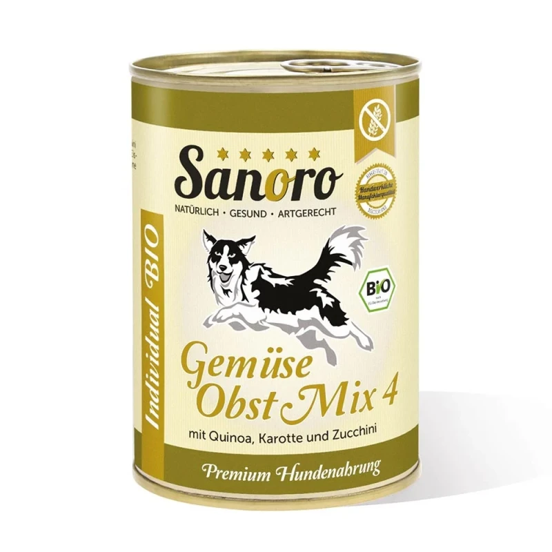 fressnapf Sanoro BIO Gemüse-Obst-Mix 4 mit Bio-Quinoa 12x400g