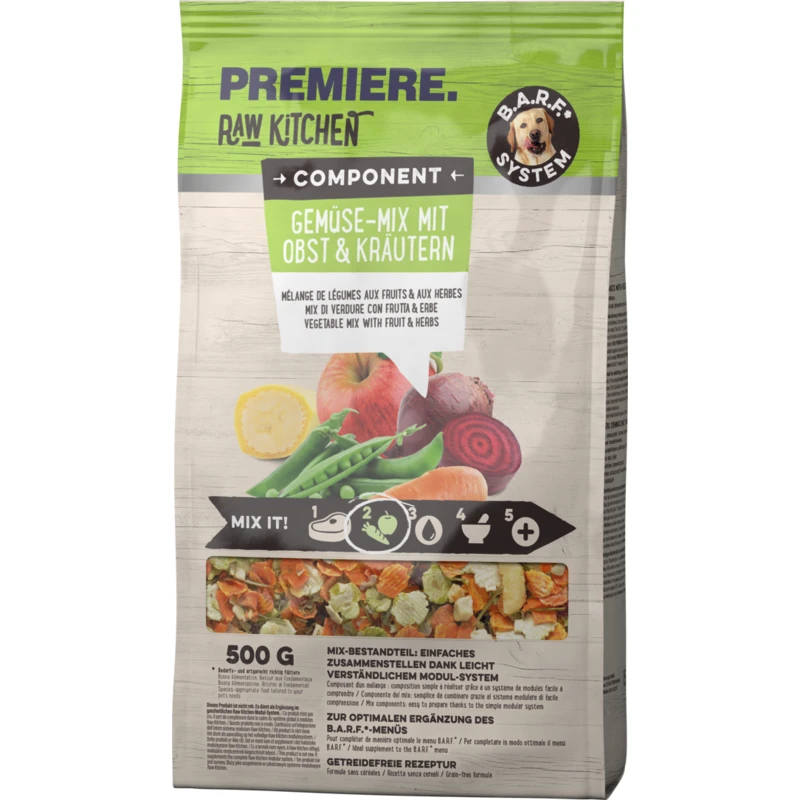 fressnapf PREMIERE RAW KITCHEN Gemüse-Mix mit Obst & Kräutern 500g Preisnachlass