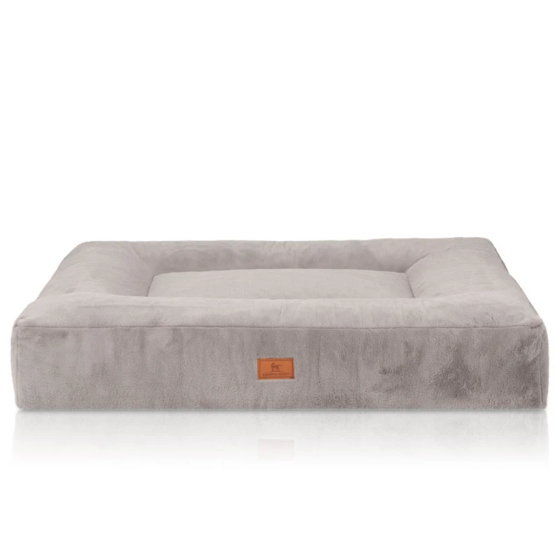 fressnapf Knuffelwuff orthopädisches Hundebett mit kuschelig weichem Kaninchen Fellimitat Midland beige/ grau M-L Exklusivangebot