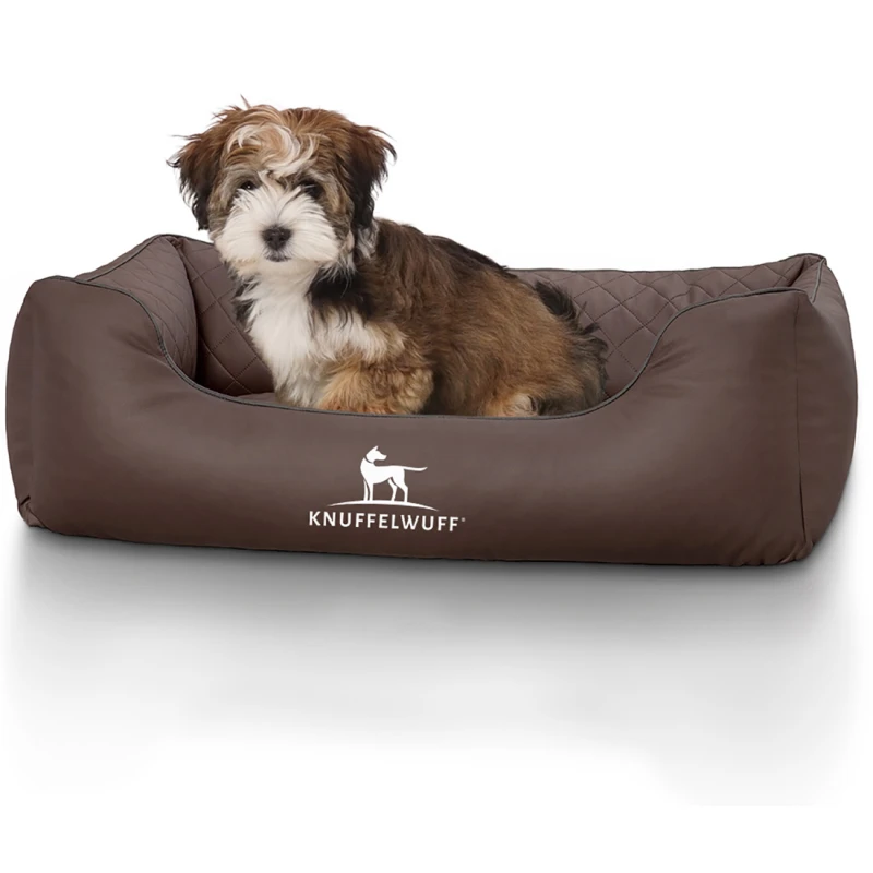 fressnapf Knuffelwuff Hundebett Milan aus laser-gestepptem Kunstleder braun M-L Top Angebot