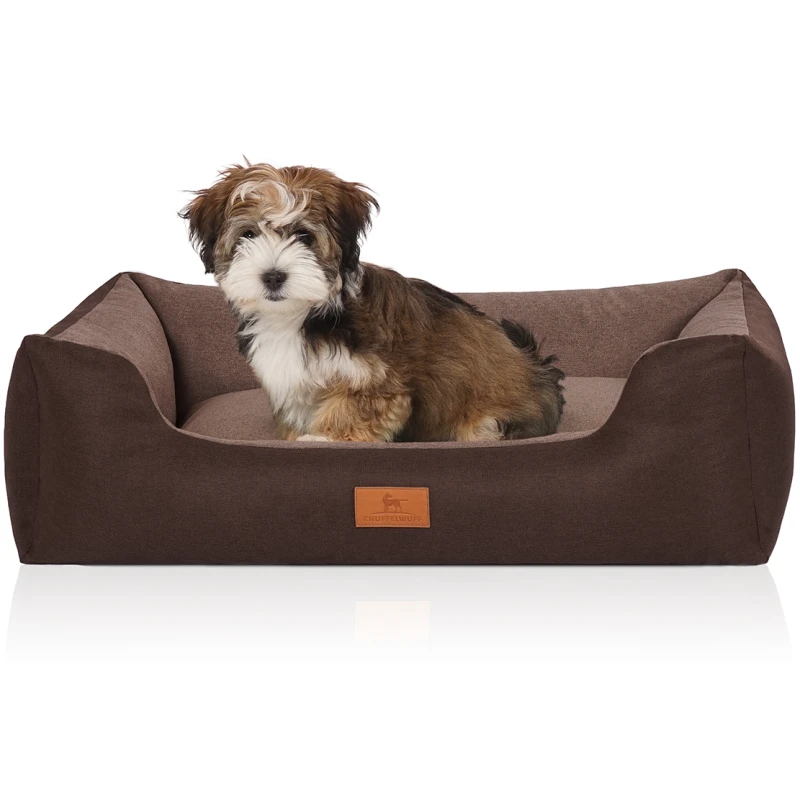 fressnapf Knuffelwuff Hundebett Luke aus Velours mit feinem Handwebcharakter braun M-L Zeitlich begrenztes Angebot