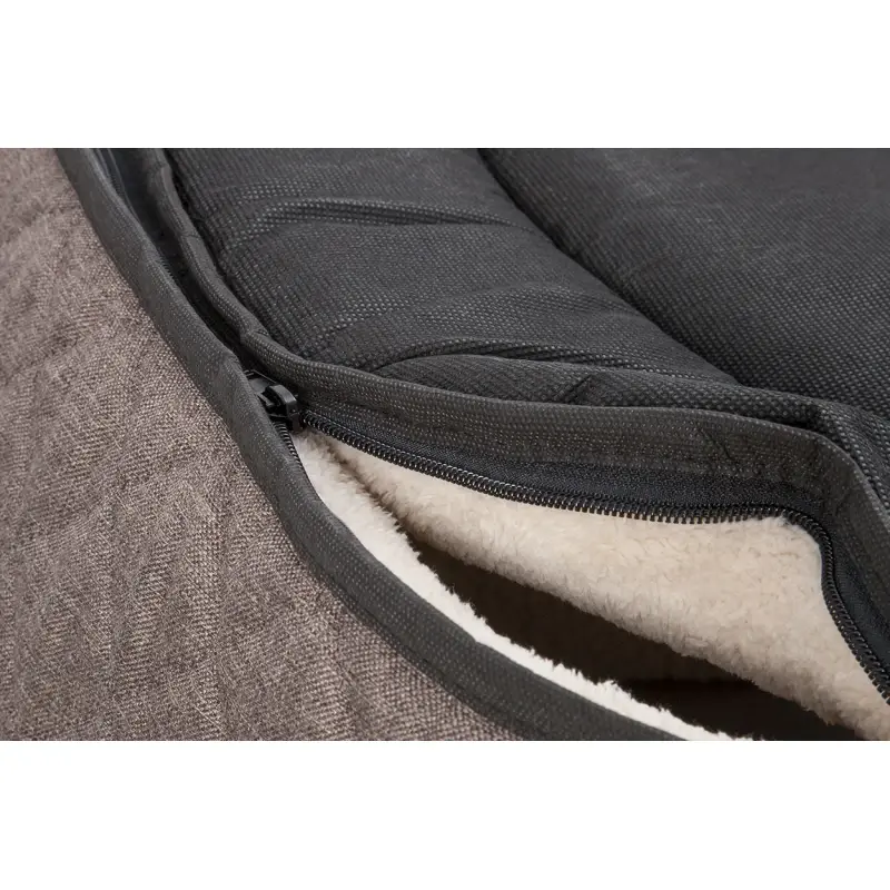 fressnapf Knuffelwuff Orthopädisches Hundebett Lena aus Velours und Kunstleder mit hohem Schaumstoffrand braun/ beige M-L Neuheiten