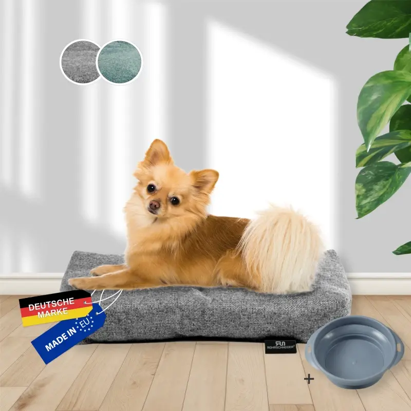 fressnapf Rohrschneider ® Hundebett mit Anti-Rutsch-Boden strapazierfähiges Kissen für Hunde und Katzen B47 x T30 x H7 cm inkl. Gratis-Wassernapf Nur noch ein Tag übrig