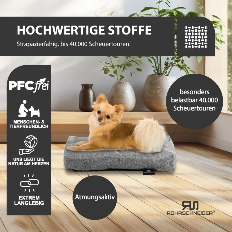 fressnapf Rohrschneider ® Hundebett mit Anti-Rutsch-Boden strapazierfähiges Kissen für Hunde und Katzen B47 x T30 x H7 cm inkl. Gratis-Wassernapf Nur noch ein Tag übrig