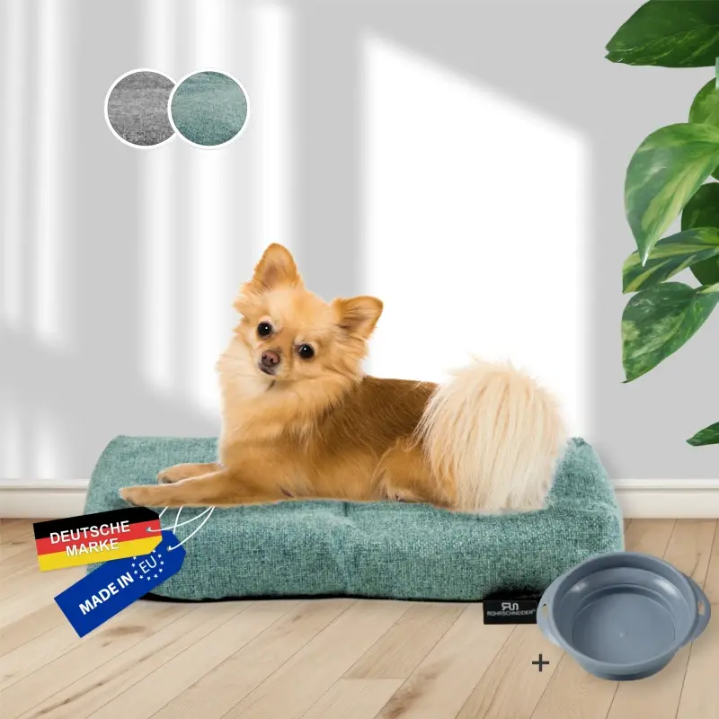 fressnapf Rohrschneider ® Hundebett mit Anti-Rutsch-Boden strapazierfähiges Kissen für Hunde und Katzen B47 x T30 x H7 cm inkl. Gratis-Wassernapf Super Rabatt