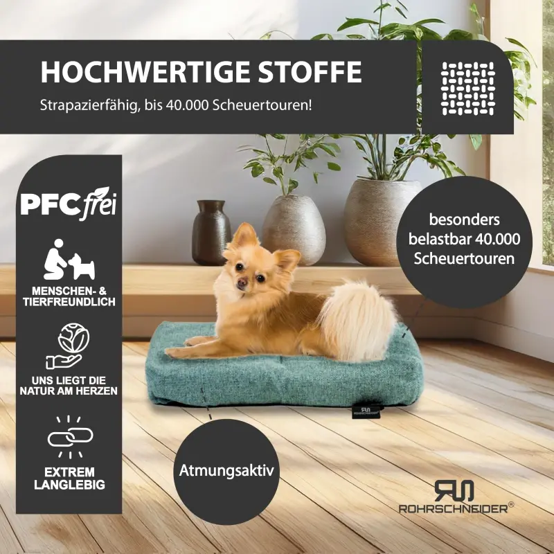 fressnapf Rohrschneider ® Hundebett mit Anti-Rutsch-Boden strapazierfähiges Kissen für Hunde und Katzen B47 x T30 x H7 cm inkl. Gratis-Wassernapf Super Rabatt