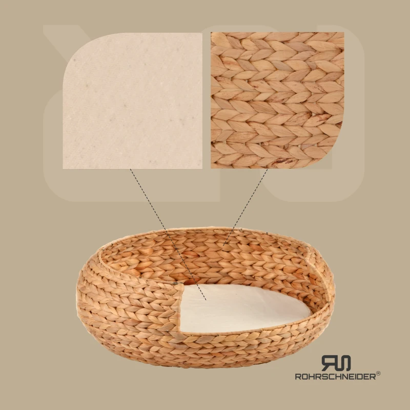 fressnapf Rohrschneider ® runder Hundekorb aus geflochtener Wasserhyazinthe Hundesofa für kleine mittelgroße und große Hunde Rabatte dieses Monats