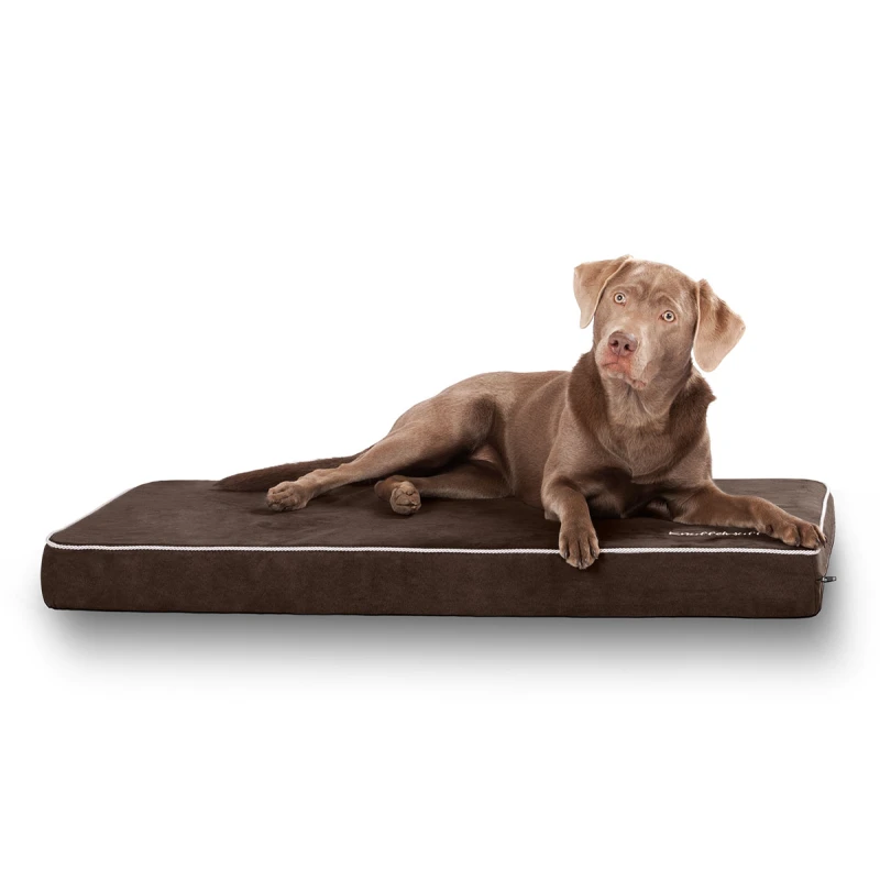 fressnapf Knuffelwuff Hundematte Maui aus Velours mit 9cm Schaumstoff braun L