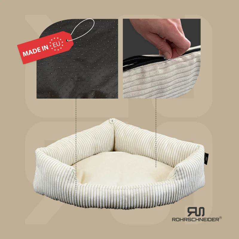 fressnapf Rohrschneider ® XXL Eck-Hundebett für große Hunde aus Cord M Fabrik Onlineshop