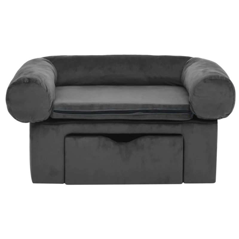 fressnapf VidaXL Hundesofa Plüsch mit Schublade 75x50x38cm dunkelgrau Exklusivangebot
