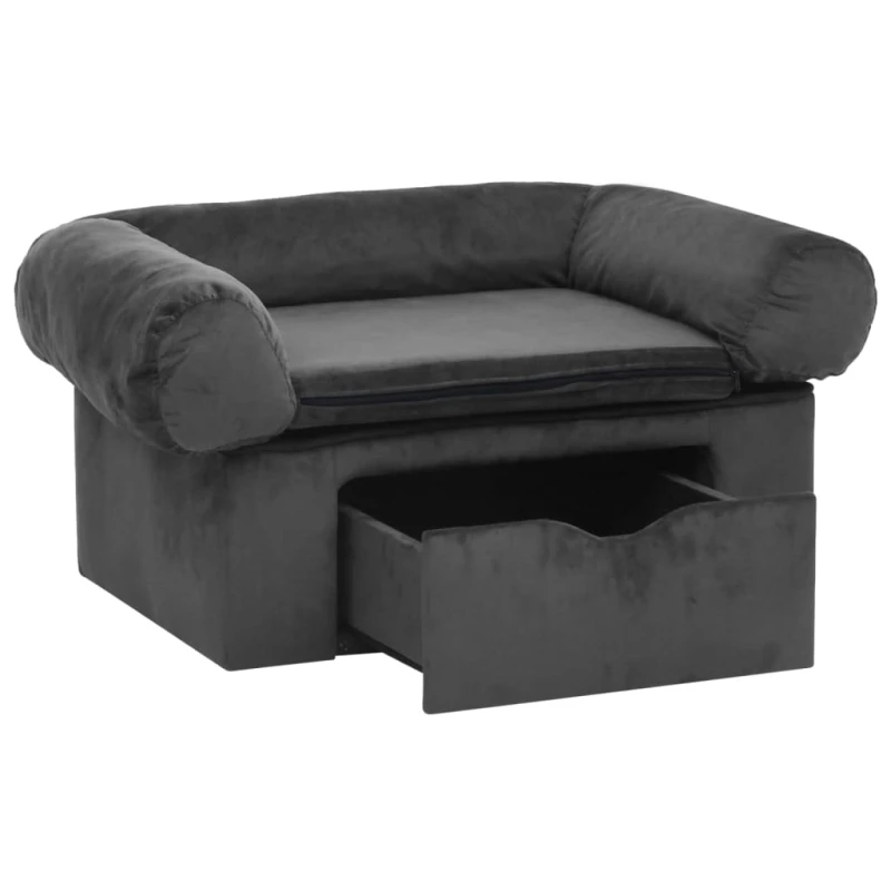 fressnapf VidaXL Hundesofa Plüsch mit Schublade 75x50x38cm dunkelgrau Exklusivangebot