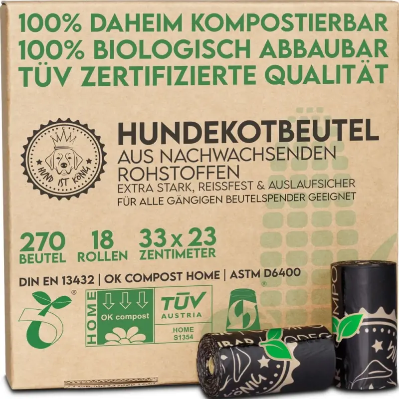 fressnapf HUND IST KÖNIG Hundekotbeutel biologisch abbaubar 100% kompostierbare Kotbeutel für Hunde