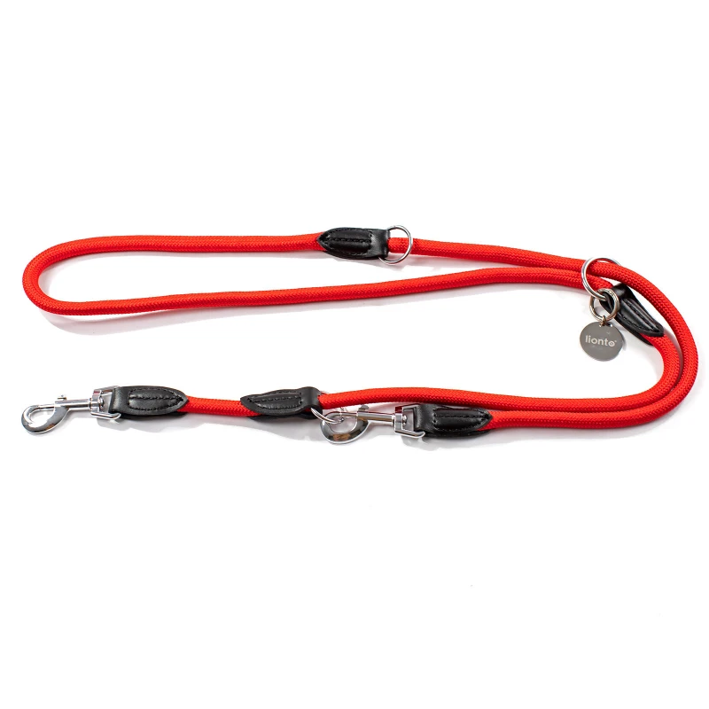 fressnapf Lionto verstellbare Hundeleine Doppelleine rot