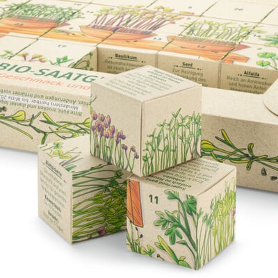 manufactum Saatgut-Adventskalender Bio-Microgreens Versandkostenfrei