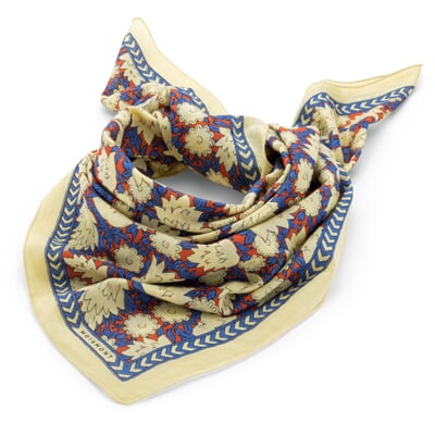 manufactum Halstuch N°680 floral Natur-Blau-Rot
