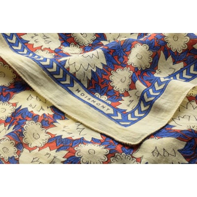 manufactum Halstuch N°680 floral Natur-Blau-Rot Sonderangebote